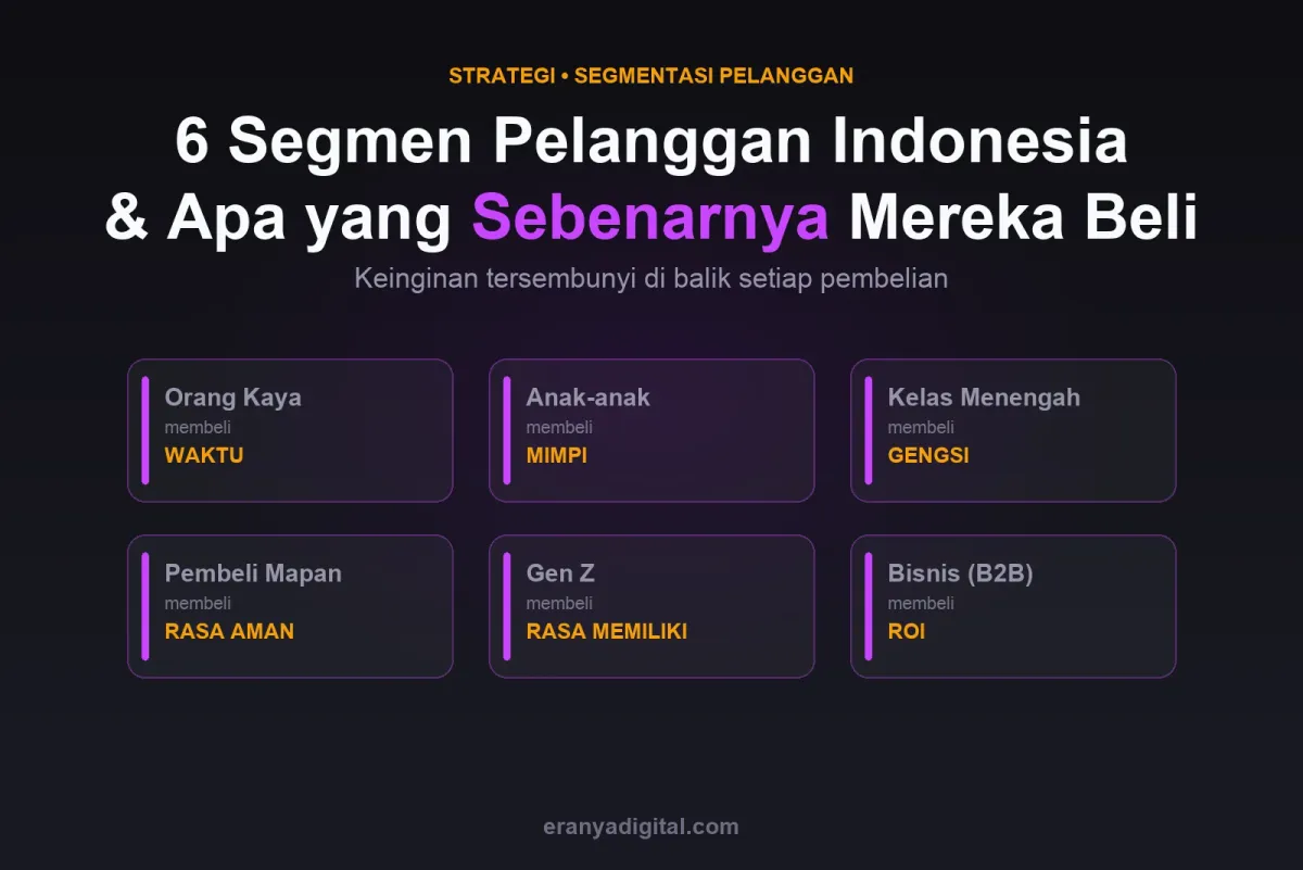 Peta 6 Segmen Pelanggan Indonesia dan Keinginan Tersembunyi Tiap Segmen — Panduan Strategi untuk Pemilik Bisnis