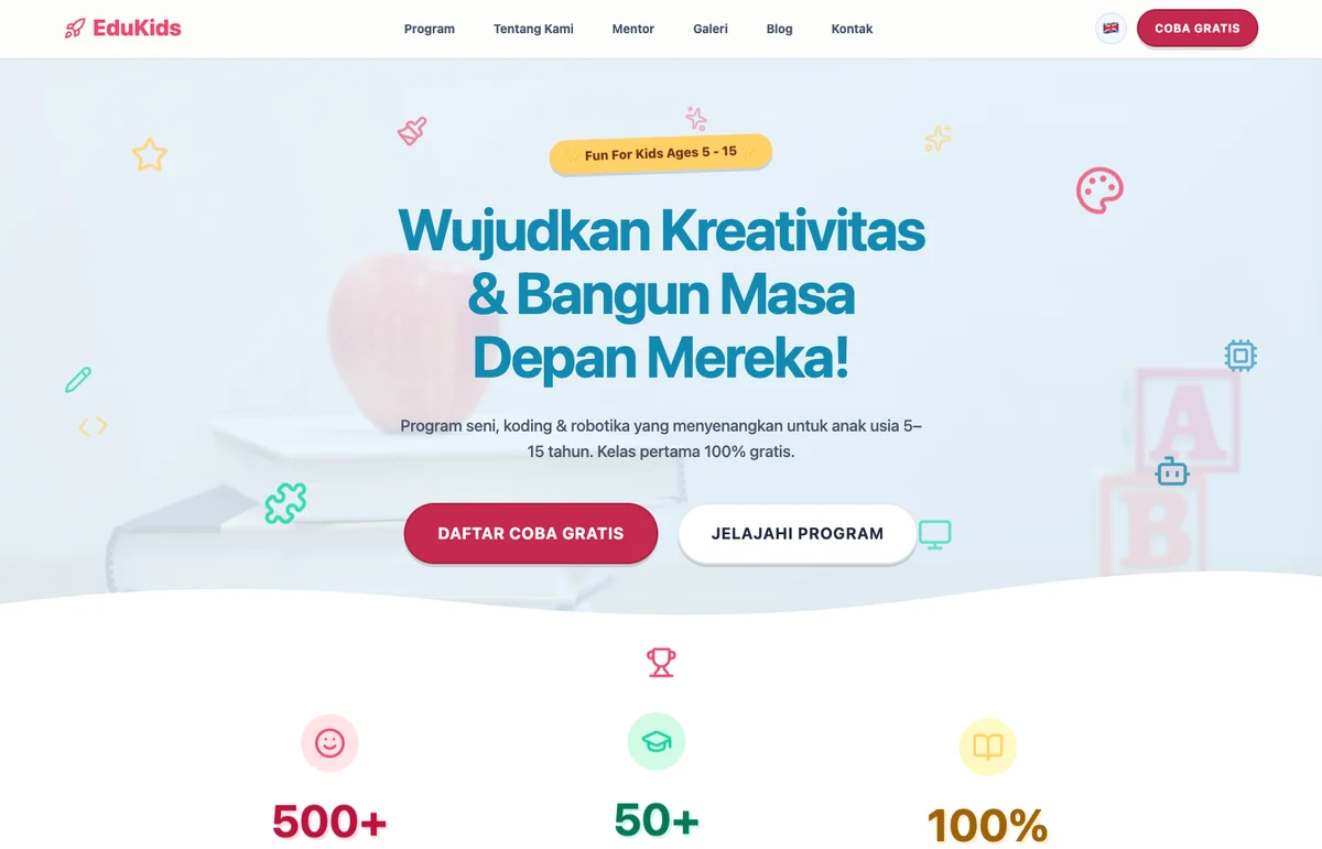 EduKids Learning Center — Education / Tutoring Website Template