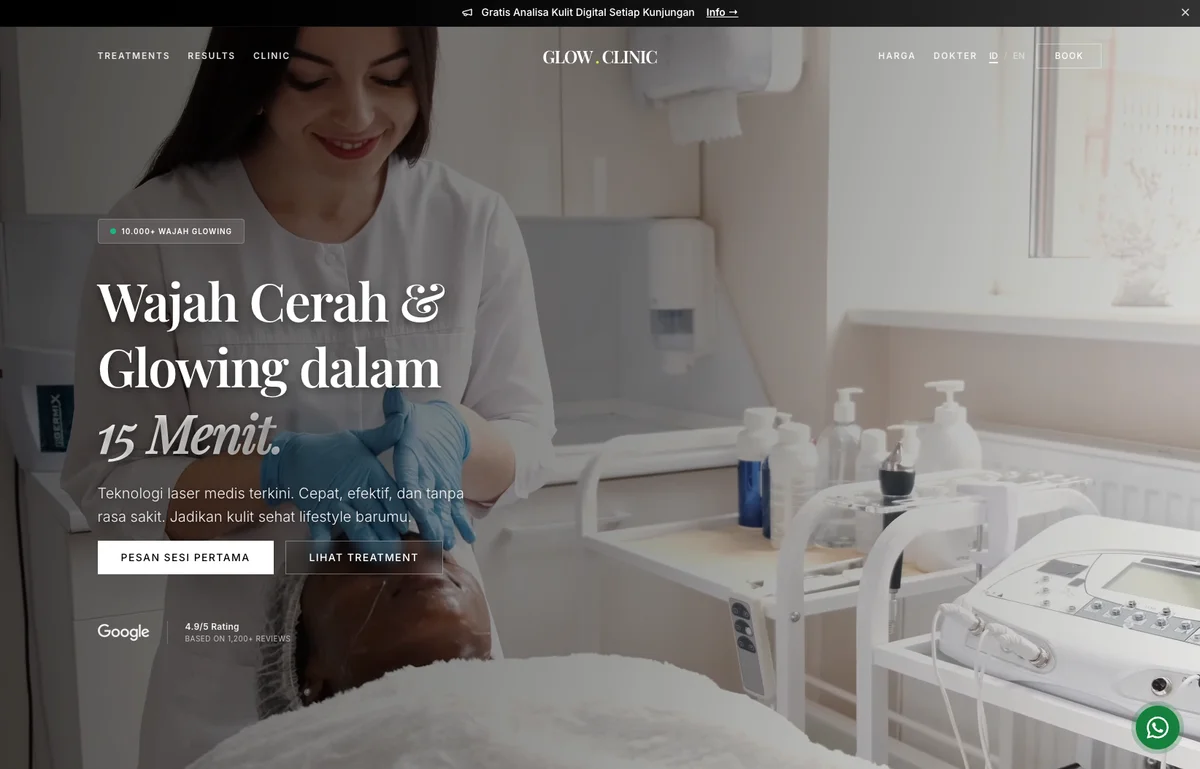 Beauty Clinic (Glow & Renew) — Beauty Clinic / Dermatology Website Template