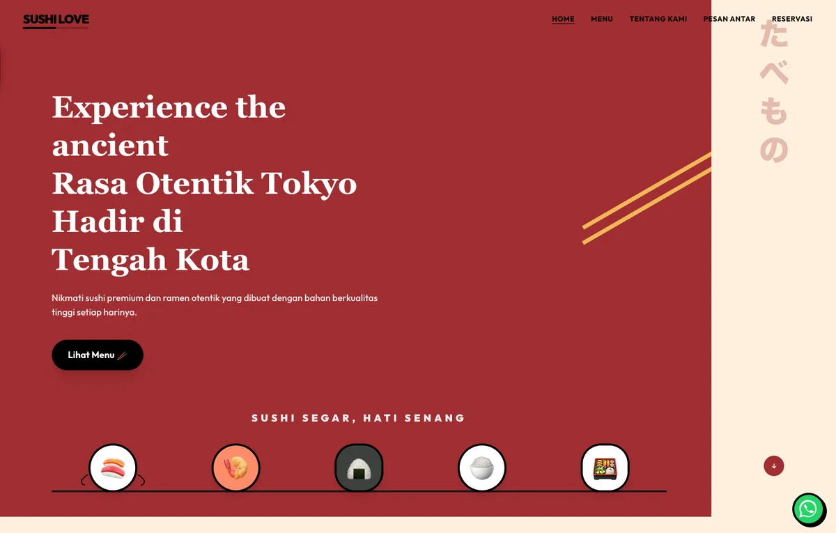 Tokyo Bites Restaurant — F&B / Restaurant Website Template