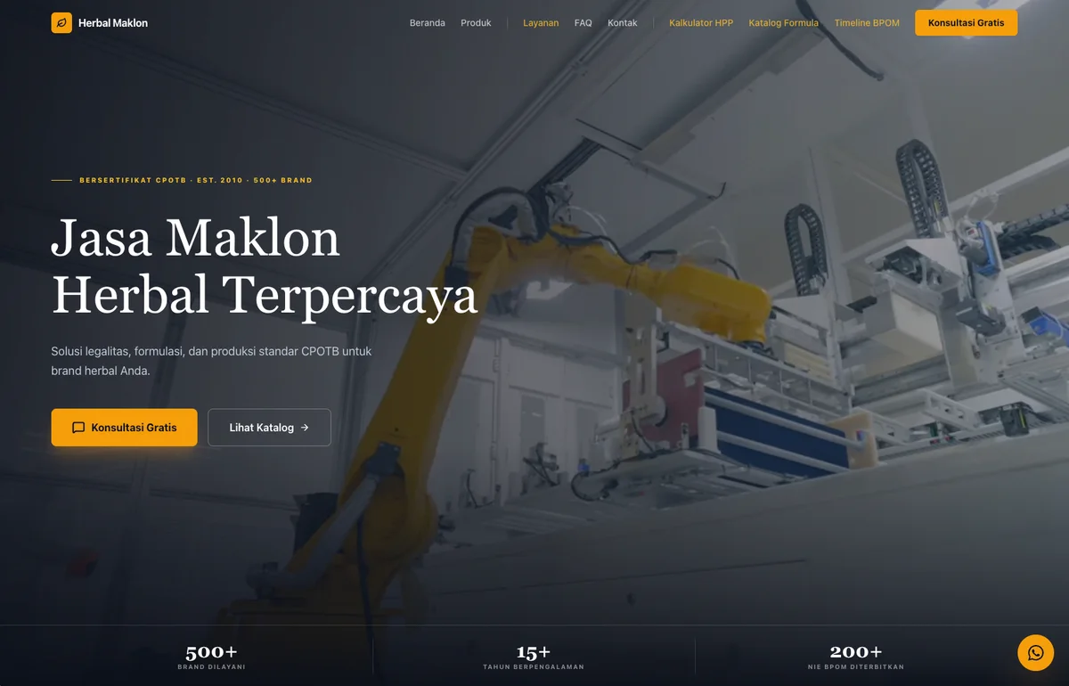 Herbal Maklon — Herbal Manufacturing Website Template